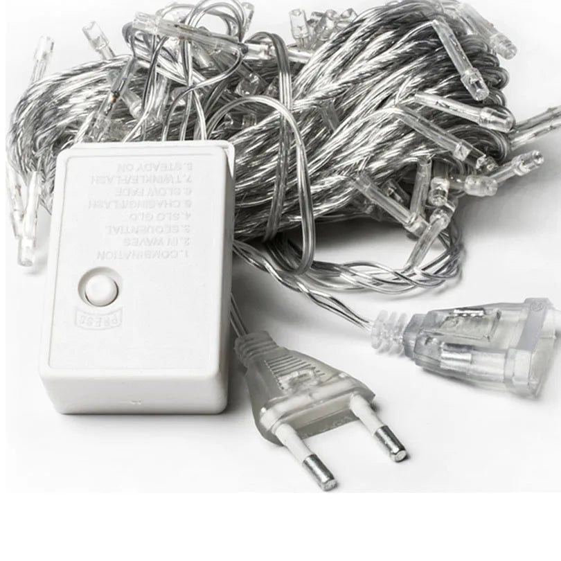 Guirlande lumineuse “Corde de glace” – Rideau LED extérieur pour décoration de Noël