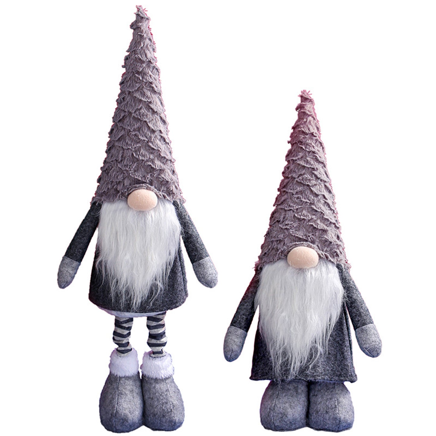 Gnome de Noël en peluche – Décoration scandinave avec jambes réglables et bonnet long, figurine festive douce et stable