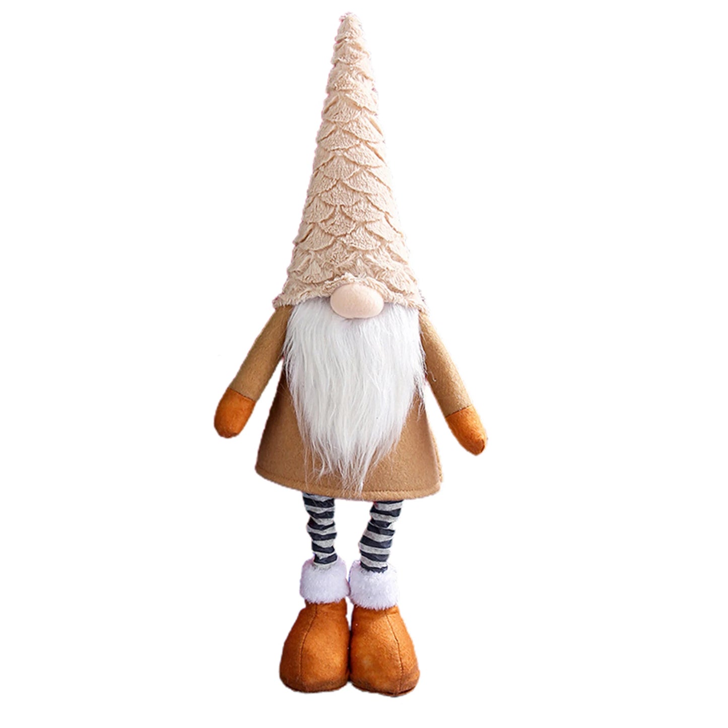 Gnome de Noël en peluche – Décoration scandinave avec jambes réglables et bonnet long, figurine festive douce et stable
