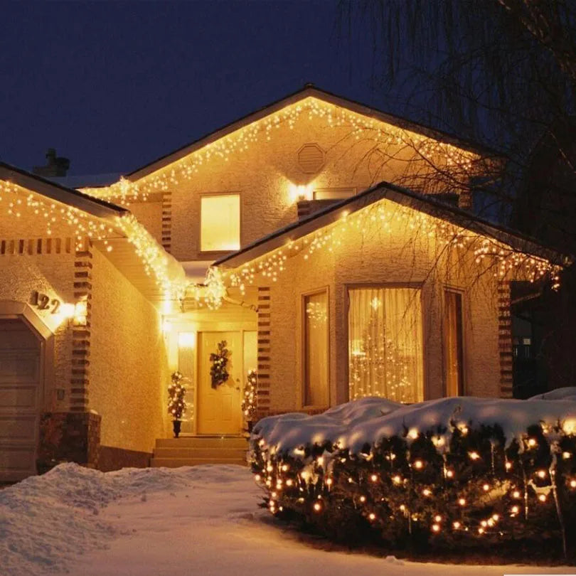 Guirlande lumineuse “Corde de glace” – Rideau LED extérieur pour décoration de Noël