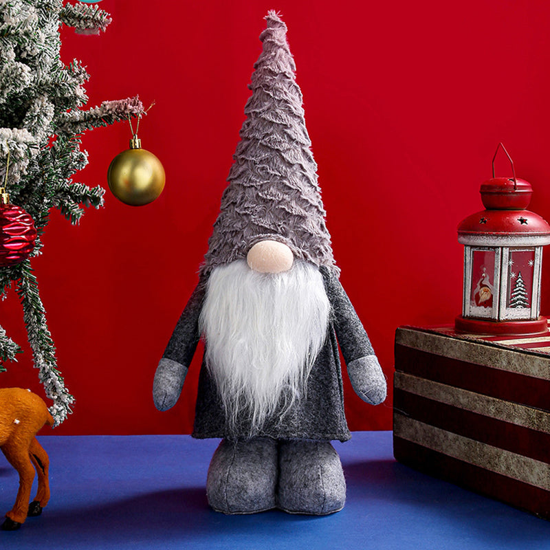 Gnome de Noël en peluche – Décoration scandinave avec jambes réglables et bonnet long, figurine festive douce et stable