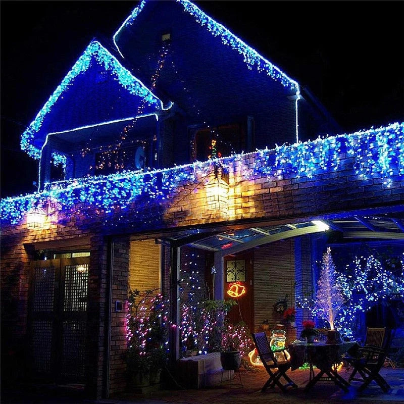 Guirlande lumineuse “Corde de glace” – Rideau LED extérieur pour décoration de Noël