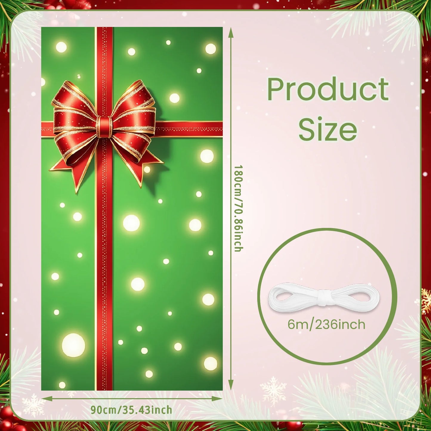 Bannière de Noël suspendue – Décoration de porte d’entrée Bonhomme de Neige, Père Noël ou Renne