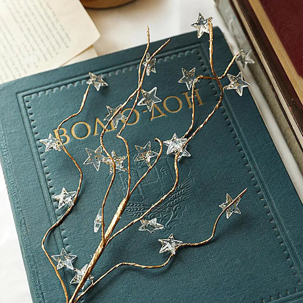 Ornements scintillants dorés pour sapin de Noël – Tiges décoratives brillantes pour arbre, guirlande ou centre de table festif