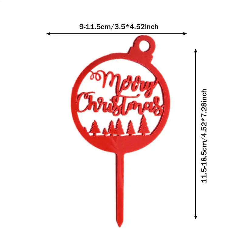 Décoration de gâteau de Noël – Cake topper acrylique “Merry Christmas” doré et festif