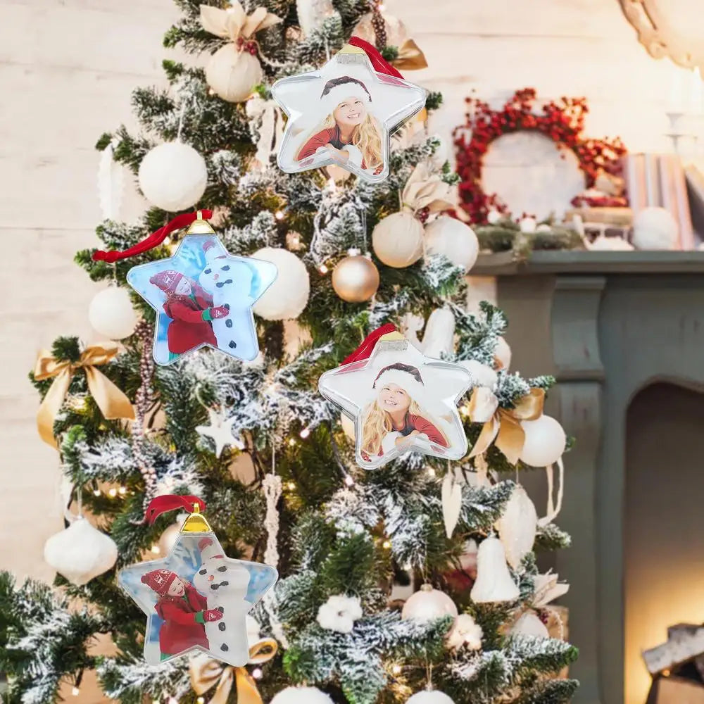🎁 Boule Photo Personnalisable de Noël – Souvenir Unique à Suspendre