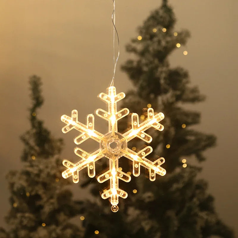 Lampes suspendues de Noël – Décorations lumineuses à ventouse pour fenêtre ou intérieur