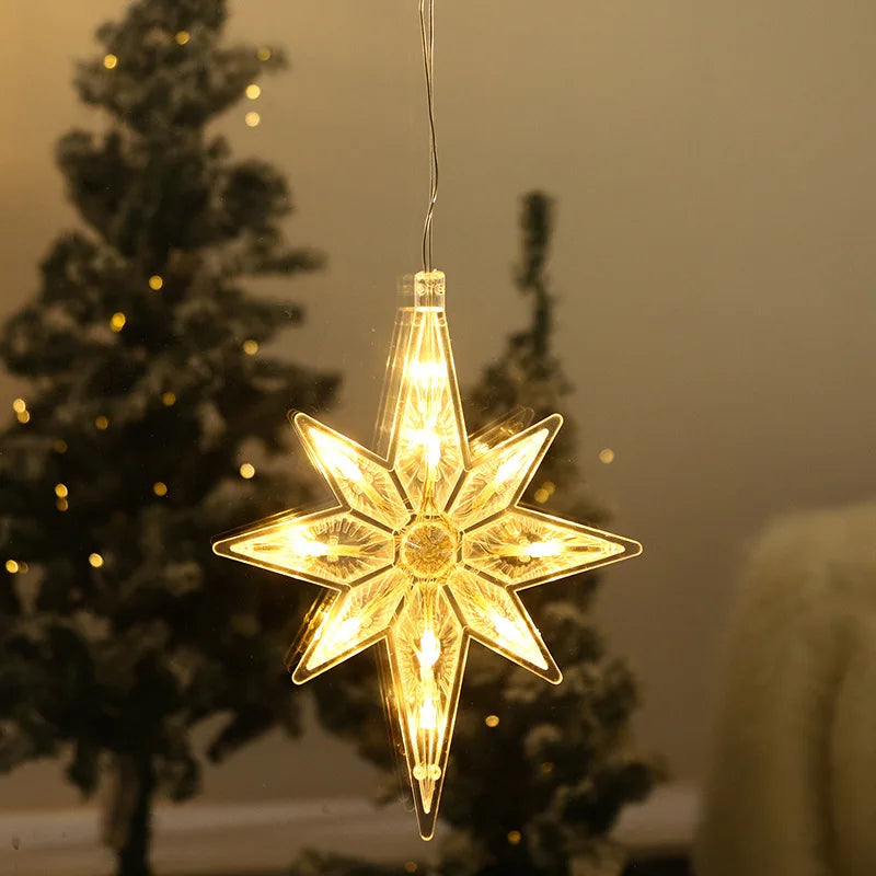 Lampes suspendues de Noël – Décorations lumineuses à ventouse pour fenêtre ou intérieur
