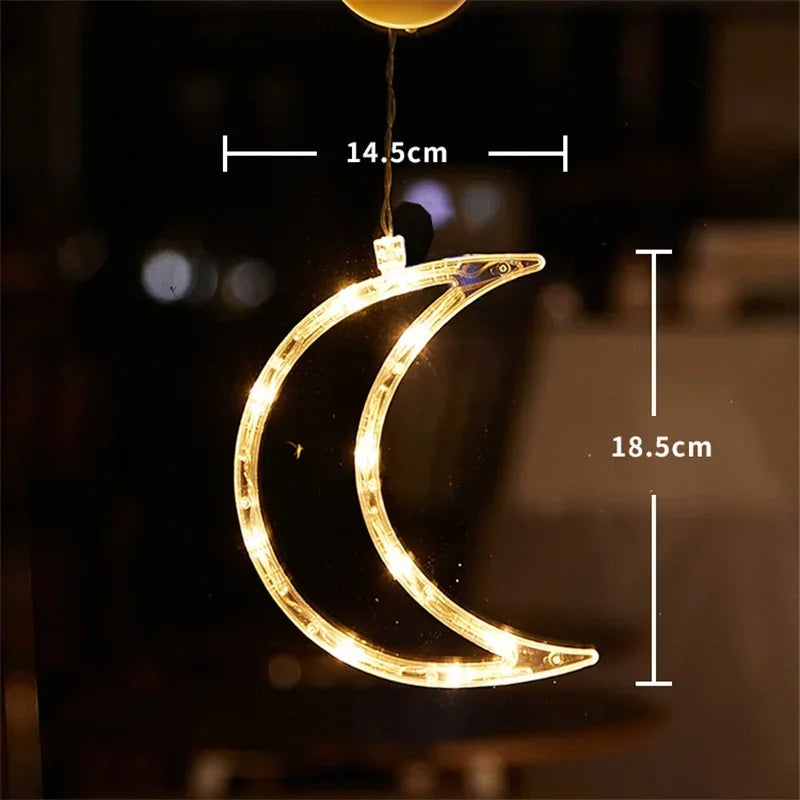 Guirlande lumineuse flocon de neige et Père Noël – Décoration de fenêtre à ventouse LED de Noël