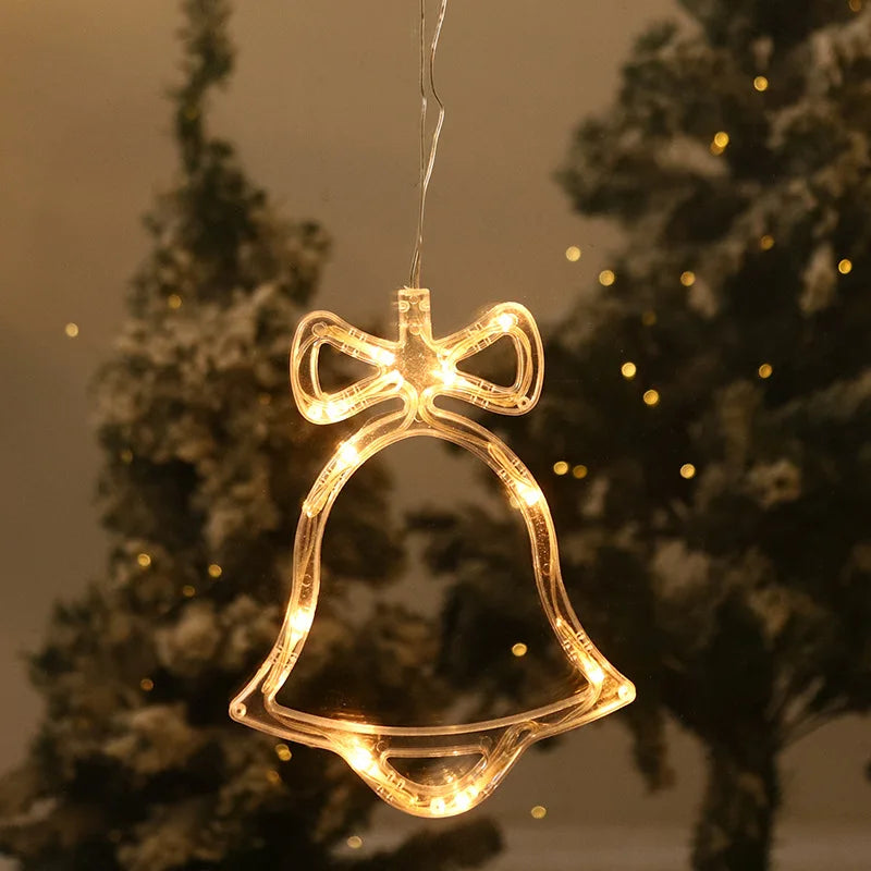 Lampes suspendues de Noël – Décorations lumineuses à ventouse pour fenêtre ou intérieur