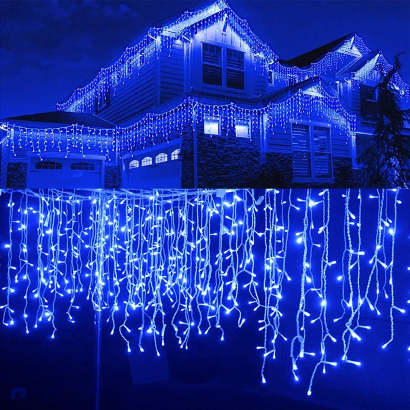 Guirlande lumineuse “Corde de glace” – Rideau LED extérieur pour décoration de Noël