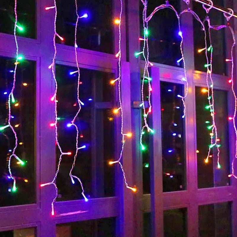 Guirlande lumineuse “Corde de glace” – Rideau LED extérieur pour décoration de Noël