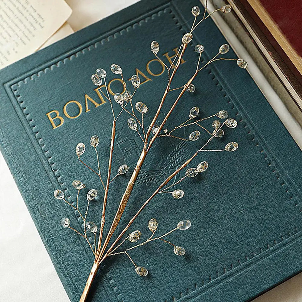 Ornements scintillants dorés pour sapin de Noël – Tiges décoratives brillantes pour arbre, guirlande ou centre de table festif