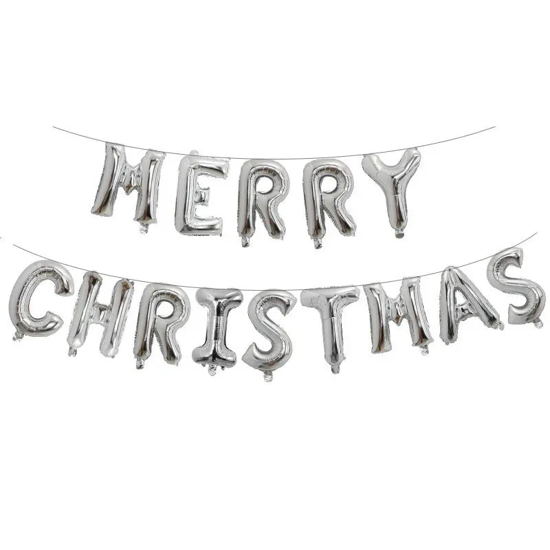 Ballons de Noël Joyeux “Merry Christmas” – Décorations gonflables Père Noël, Renne et Elfes