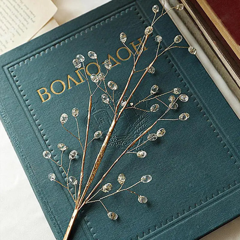 Ornements scintillants dorés pour sapin de Noël – Tiges décoratives brillantes pour arbre, guirlande ou centre de table festif