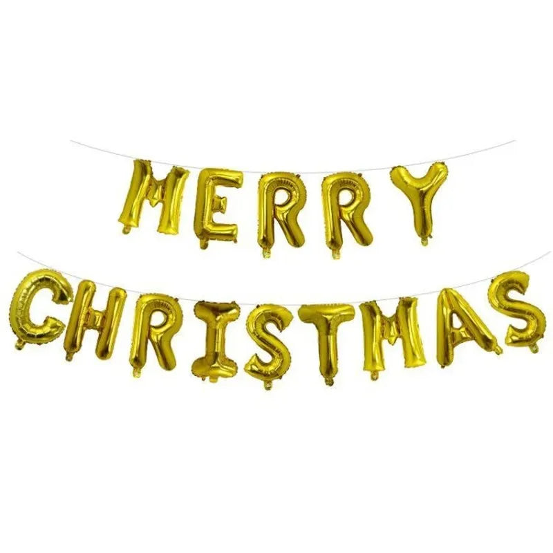 Ballons de Noël Joyeux “Merry Christmas” – Décorations gonflables Père Noël, Renne et Elfes