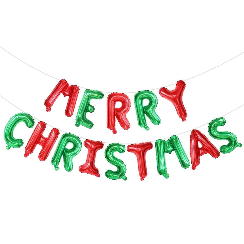 Ballons de Noël Joyeux “Merry Christmas” – Décorations gonflables Père Noël, Renne et Elfes