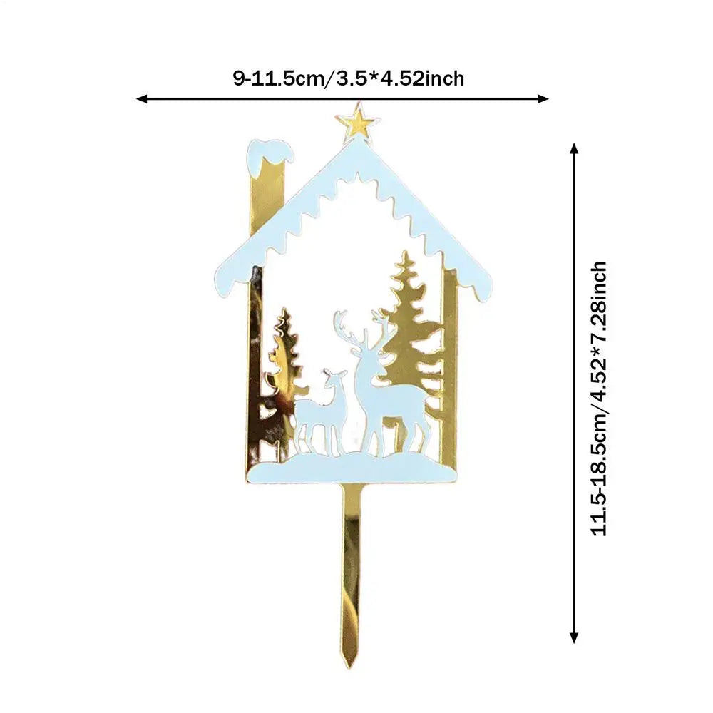 Décoration de gâteau de Noël – Cake topper acrylique “Merry Christmas” doré et festif