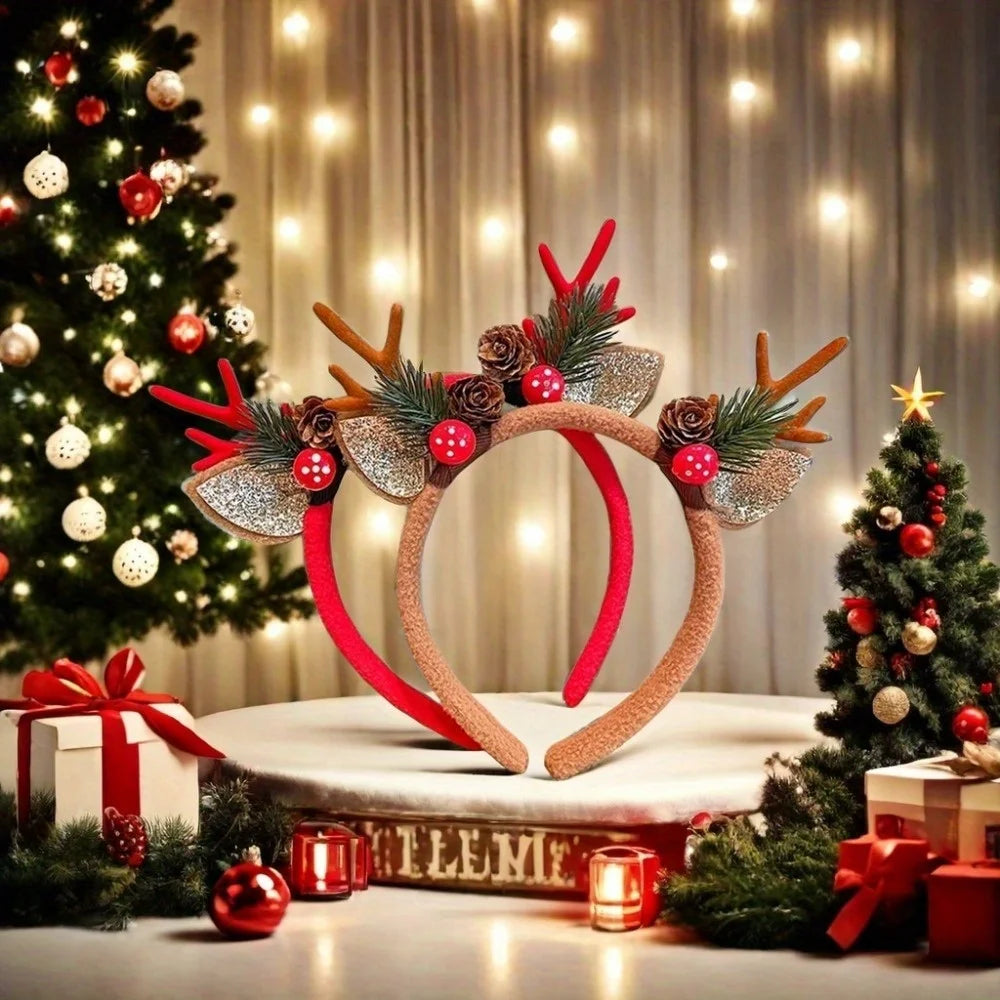 Bandeaux de Noël – Accessoires de fête rennes, chapeaux et serre-têtes décoratifs pour photo et soirée