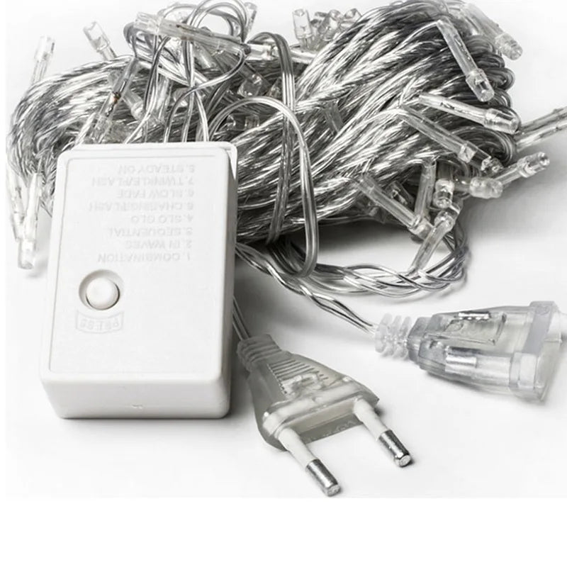 Guirlande lumineuse “Corde de glace” – Rideau LED extérieur pour décoration de Noël