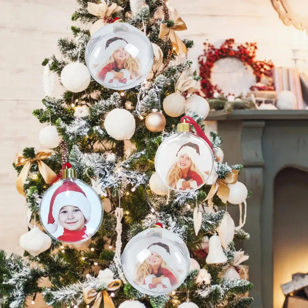 🎁 Boule Photo Personnalisable de Noël – Souvenir Unique à Suspendre